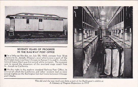 70 Years Of Progress In Railway Post Office 1934 Century Of Progress