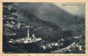 ITALY Edolo a volo d'uccello panorama clocktower