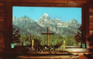 Vintage Postcard Altar and Window Chapel of the Transfiguration Moose WY