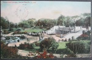 Terrace and Fountain Central Park NYC NY 1912