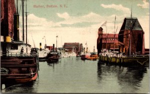 Postcard Boats and Ships in the Harbor of Buffalo, New York