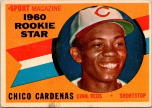 1960 Topps Baseball Card Chico Cardenas Cincinnati Reds sk10565