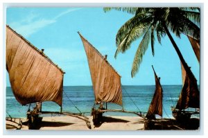 c1960s Fishing Boats British Ceylon Sri Lanka Unposted Vintage Foreign Postcard