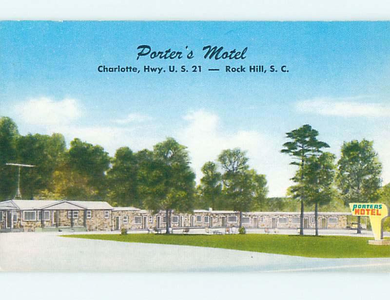 Unused Pre-1980 PORTERS MOTEL Rock Hill South Carolina SC n8671