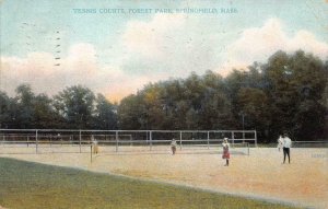 TENNIS COURTS FOREST PARK SPRINGFIELD MASSACHUSETTS POSTCARD 1908