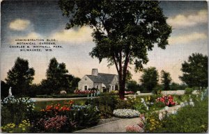 Postcard WI Milwaukee Charles Whitnall Botanical Gardens Administration Building