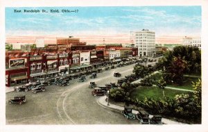 Enid, Oklahoma - A downtown view of East Randolph Street - c1920