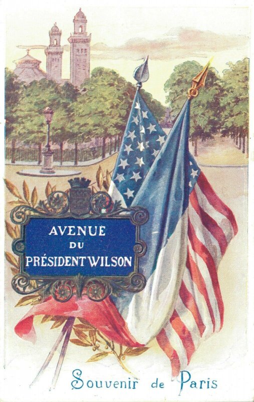 Avenue du Président Wilson Souvenir Paris Patriotic - USA Flag - 03.65