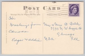 Postcard Canadian Rockies Mount Eisenhower Bow River 1930s Linen View