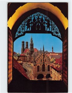 Postcard Old Town Hall, Marienplatz and Church of Our Lady, Munich, Germany