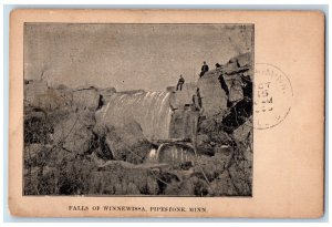 1908 Scenic View Falls Of Winnewissa Pipestone Minnesota MN Antique Postcard