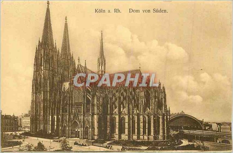 Postcard Old Koln has Rh Dom von Suden