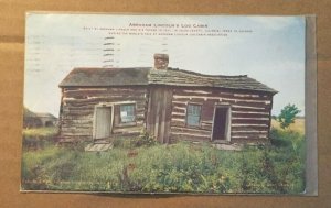 VINTAGE 1916 USED .01 POSTCARD - COPYRIGHT 1891 - ABRAHAM LINCOLN'S LOG CABIN