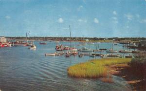 OSTERVILLE, MA Massachusetts  GREAT BAY  Boats~Dock BARNSTABLE  c1950s Postcard