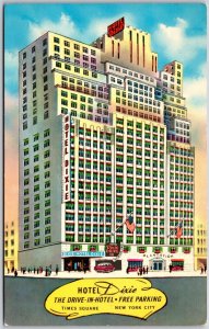 Time Square, New York City NY, Hotel Dixie, Drive-in Hotel, Vintage Postcard