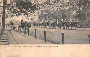 br109232 troop of lifeguards in rotten row hyde park london real photo uk horse