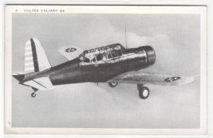 Vultee Valiant 54 Basic Trainer Aircraft Plane US Army Air Force WWII postcard