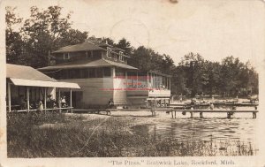 MI, Rockford, Michigan, RPPC, Pines, Bostwick Lake, 1930 PM, Photo