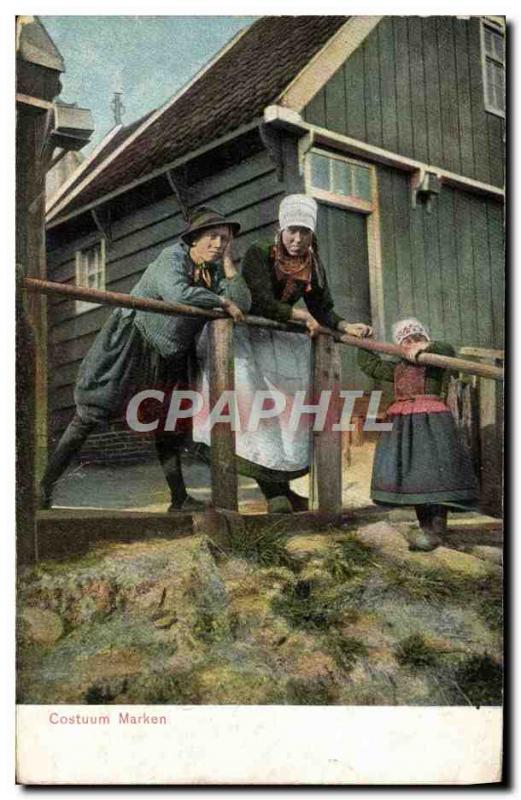 Postcard Old Costuum Marken Folklore