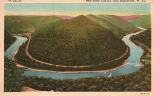 Vintage Postcard 1956 North River Canyon Panorama From Grandview West Virginia