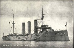 WWI HMS Essex 1st Class Cruiser Battleship Ship Vintage Postcard