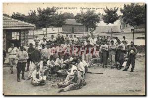 Old Postcard Militaria Camp of Mailly Peeling apples