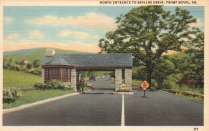 North Entrance to Skyline Drive Front Royal VA Virginia Vintage Postcard c1930