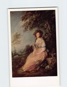 Postcard Mrs. Richard Brinsley Sheridan by Gainsborough Nat'l Gallery of Art USA