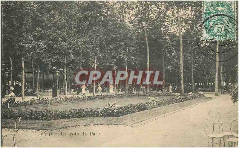 Postcard Old Vichy A Corner Park