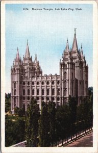 USA Mormon Temple Salt Lake City Utah Vintage Postcard 09.35