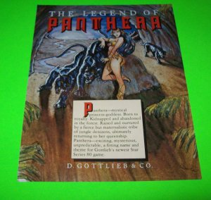 Panthera Original NOS 1980 Pinball Machine Promo Sales Flyer Brochure 