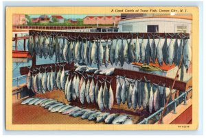 Good Catch Of Tuna Fish Ocean City NJ New Jersey Postcard (FG10)
