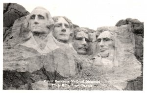 Postcard Real Photo Mount Rushmore National Memorial Black Hills SD RPPC