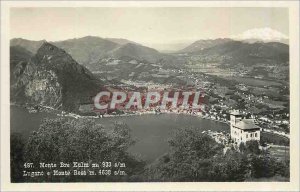 Modern Postcard Lugano e Monte Bre Kulm 933 m Rosa mMonte 4638