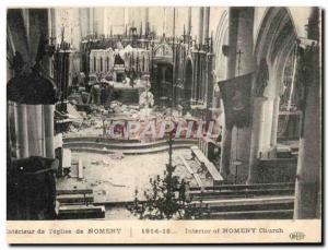 Old Postcard Interior of & # 39eglise Nomeny Army
