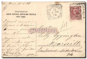 Postcard Old Car Female Children