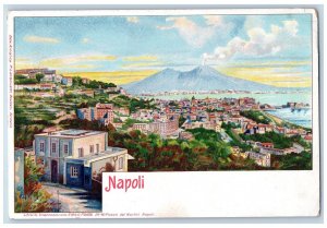 Napoli (Naples) Italy Postcard General View Mountain Buildings c1930's