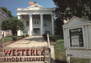 Postcard Historic Building Colonial Theater Sleuth Westerly Rhode Island RI