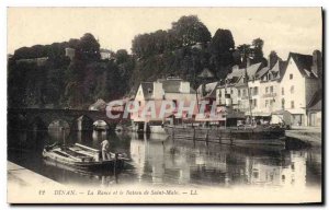 Old Postcard La Rance Dinan and St Malo boat