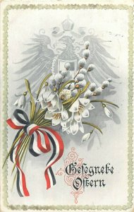 World War 1914-1918 memory Easter greetings snowdrops flag & crest heraldry 1915 