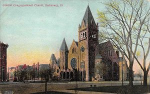 GALESBURG, IL Illinois  CENTRAL CONGREGATIONAL CHURCH  Knox Co  c1910's Postcard