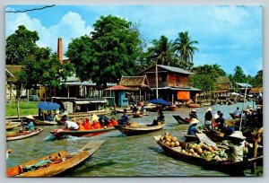 Bangkok Thailand  Floating Market  Wat Sai  Postcard