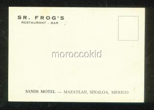 MAZATLAN SINALOA MEXICO NEW POSTCARD 4 MEN PEEING AT WALL SR. FROG'S RESTAURANT