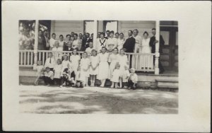 FAMILY ON PORCH 1917 LINCOLN CALIFORNIA