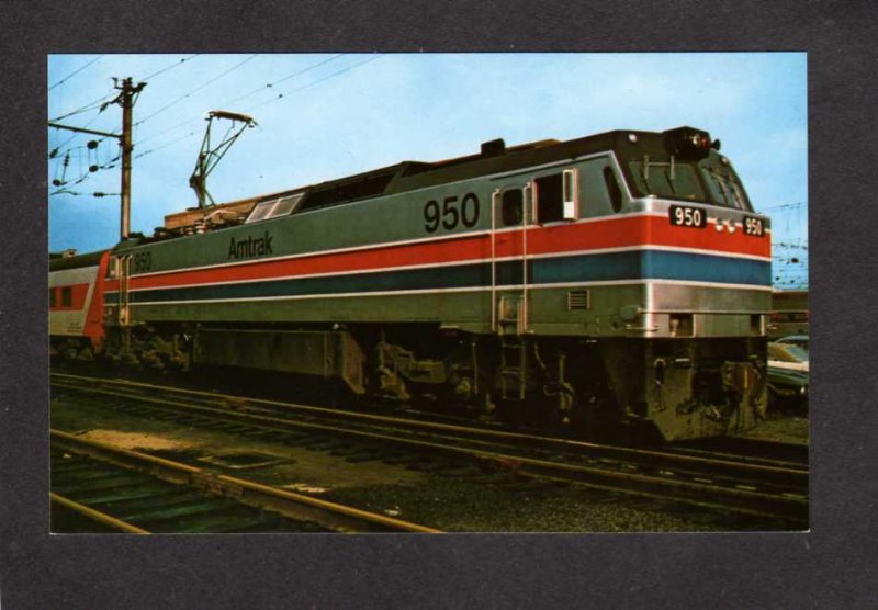 PA Amtrak Railroad Train Locomotive 950 Philadelphia Pennsylvania Postcard
