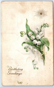 Postcard - Birthday Greetings with Flowers Art Print