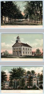 3 Postcards THOMASTON, Maine ME ~ Mall, High School, Knox Mansion 1900s UDB