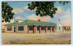 AUGUSTA, GA~ Administration Bldg GEORGIA AERO TECH TRAINING SCHOOL 1943 Postcard