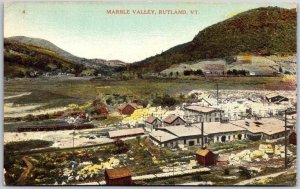 Marble Valley Rutland Vermont VT Mountain View Attraction Hand-Colored Postcard
