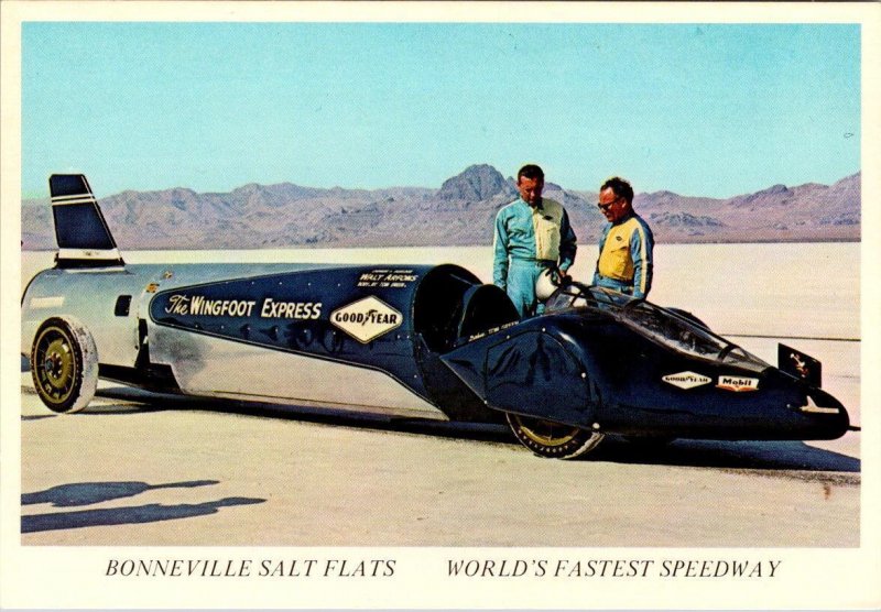 2~4X6 Postcards UT Utah BONNEVILLE SALT FLATS~WINGFOOT EXPRESS Speed Record Car
